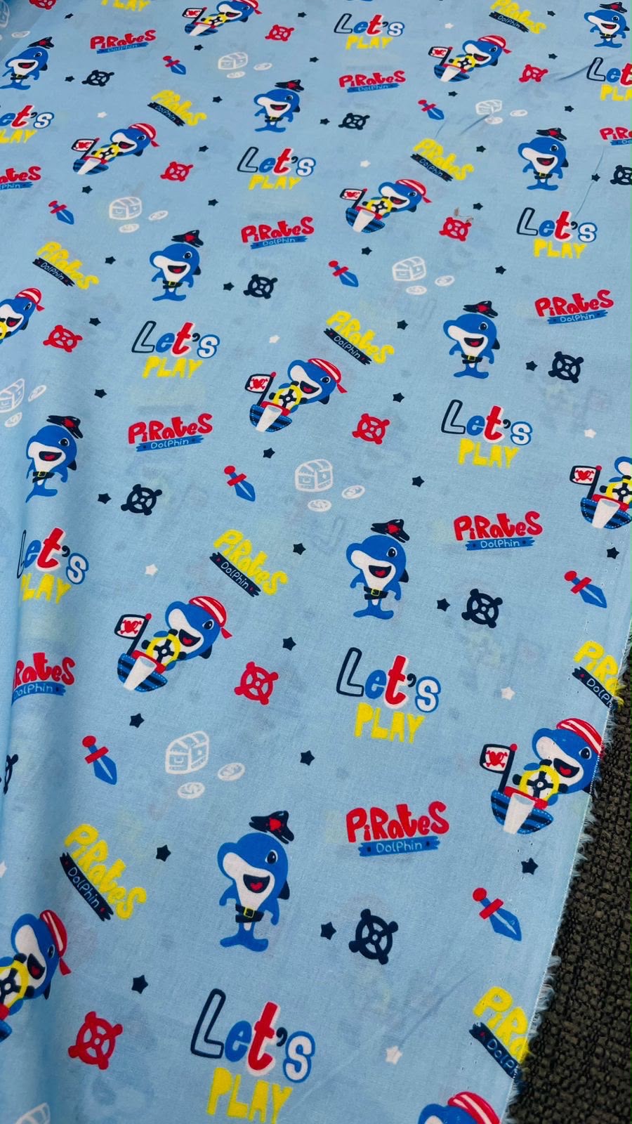 Pirate Shark "Let's Play" Print A-Line Dress for Girls