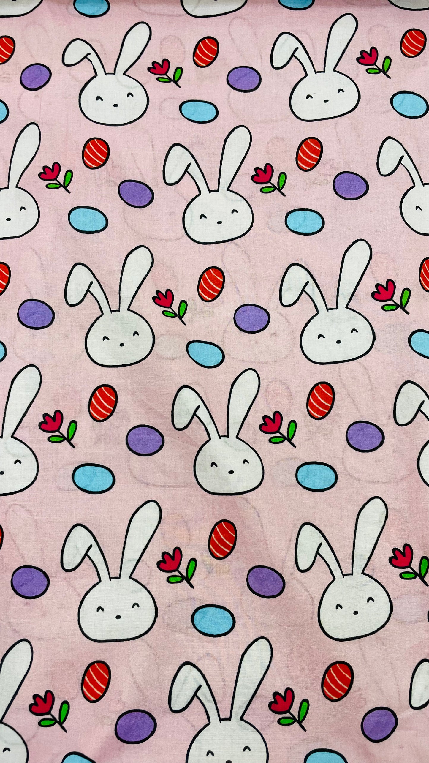 Cute Bunny Kids Lawn Fabric – Soft Pink Premium Cartoon Print