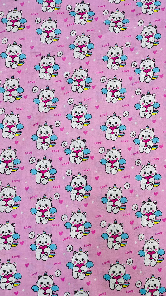 Kids Unicorn Bear Printed Lawn Fabric