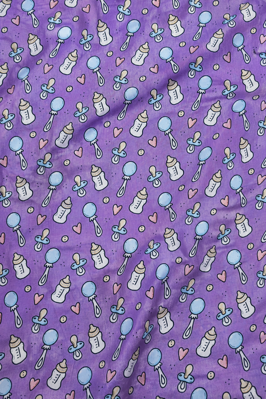 Baby Theme  – Purple Cartoon Print