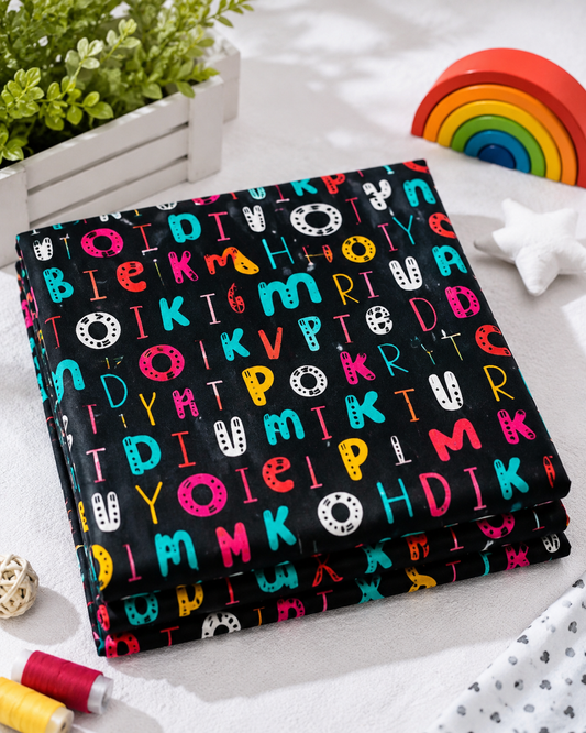 Kids Colourful Alphabet Black