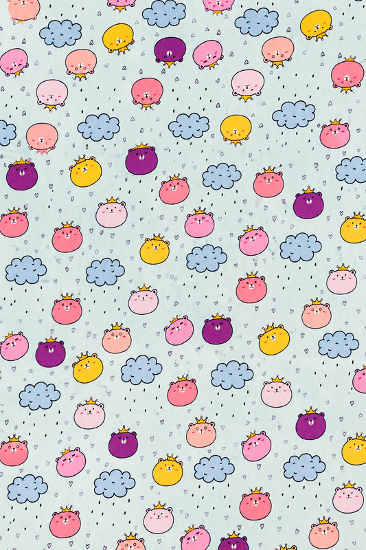 Cute Crown Bear Printed Kids