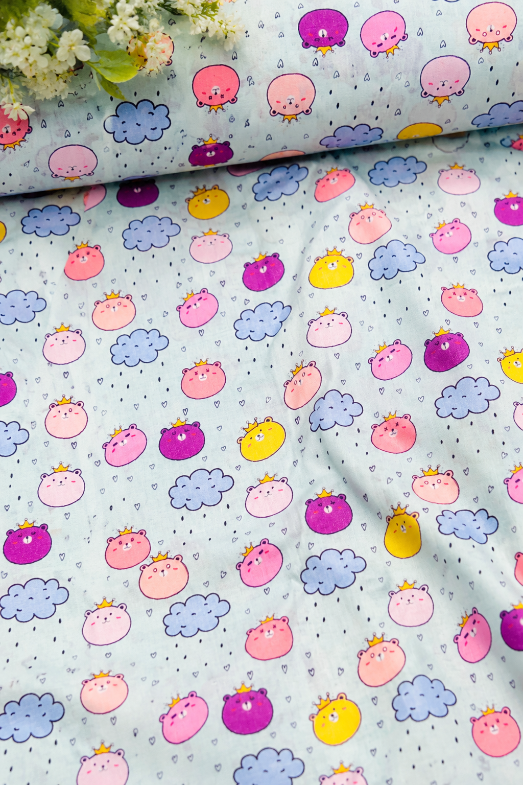Cute Crown Bear Printed Kids