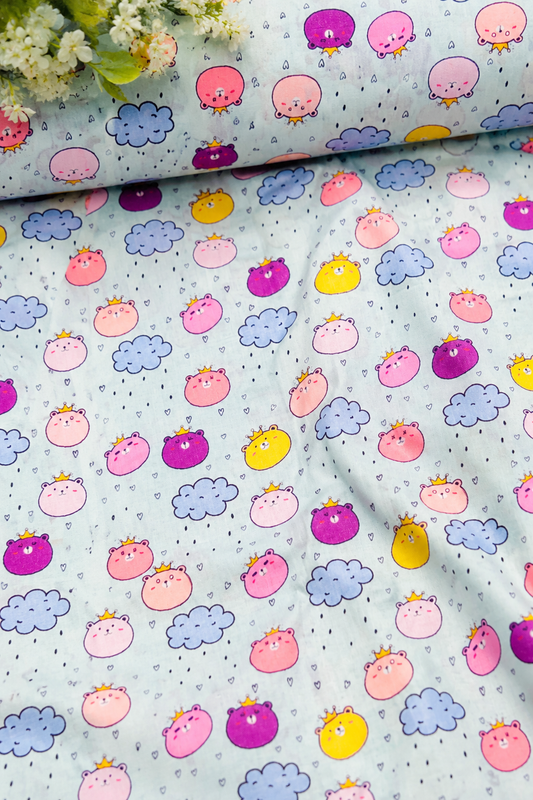 Cute Crown Bear Printed Kids