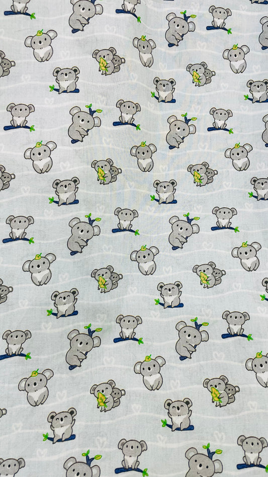 Cute Koala Kids Lawn Fabric