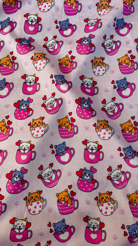 Cute Cats in Mugs - Pink