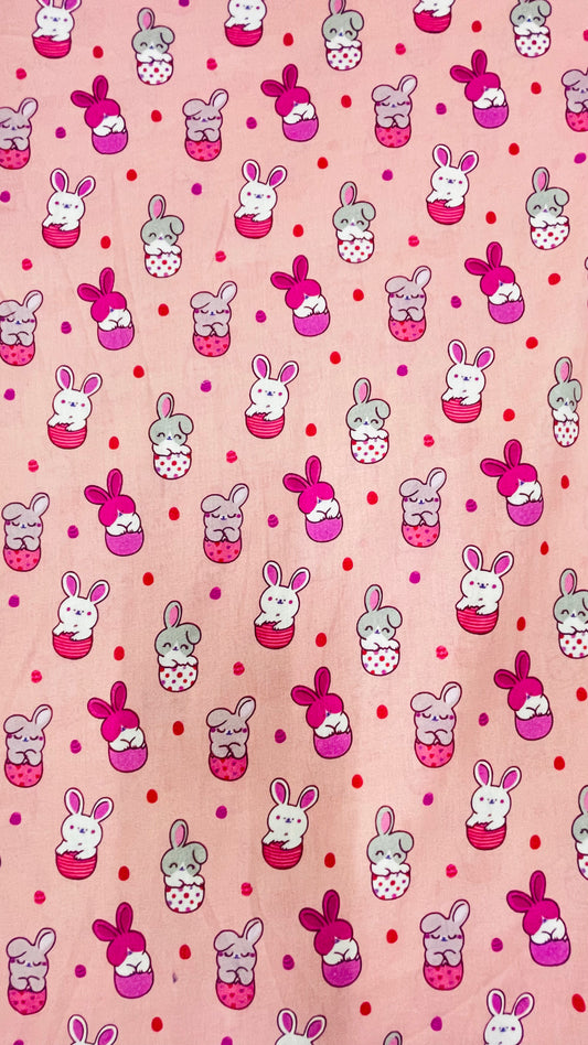 Kids Bunny Cartoon Printed Lawn Fabric