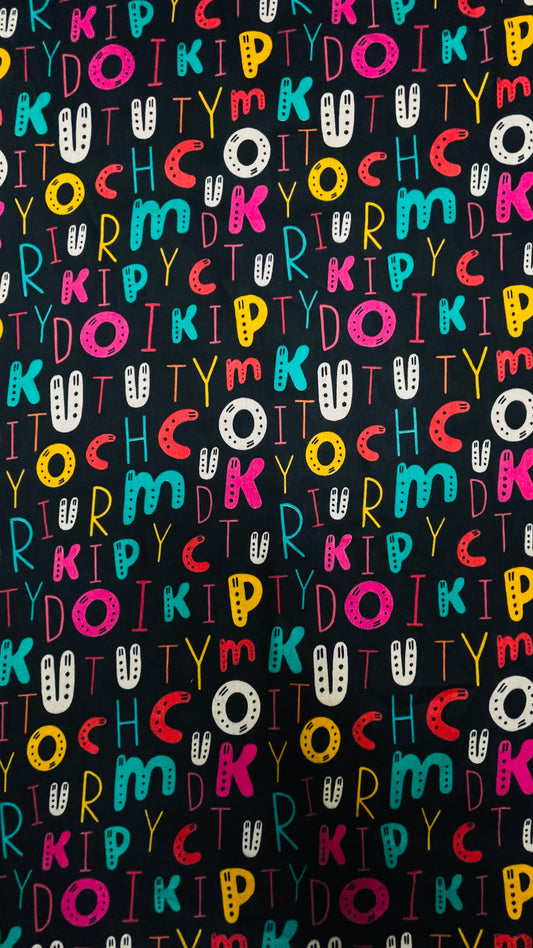 Kids Colourful Alphabet Black