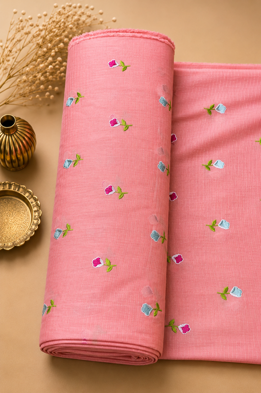 Women's Embroidered Bana Dora Fabric PEACH